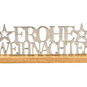 matches21 - Webshop Aufsteller Schriftzug FROHE WEIHNACHTEN Metall Holz silber natur 36 cm 125769 1 14