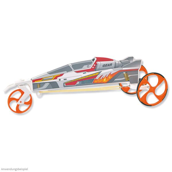 matches21 - Webshop Auto Rennauto Flitzer Zahnrad Gummimotor 24 cm Bausatz Bastelset ab 8 Jahren 113346 3 1 2