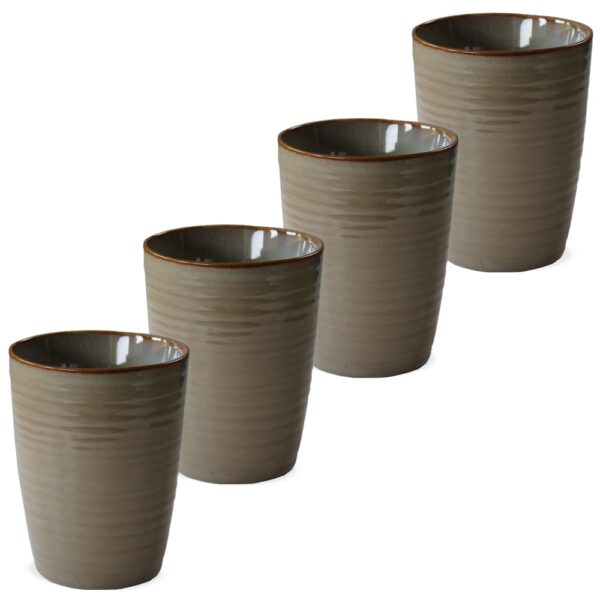 matches21 - Webshop Becher Trinkbecher ohne Henkel Keramik Steingut braun 36 Stk 8 cm 121348 1 1 2