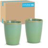 matches21 - Webshop Becher Trinkbecher ohne Henkel Keramik Steingut gruen 36 Stk Karton 8 cm 121332 1 1 3