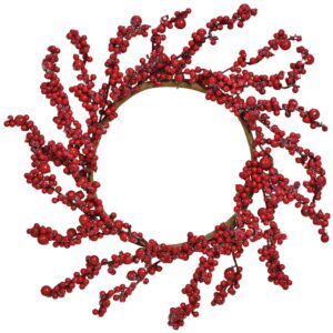 matches21 - Webshop Beerenkranz Tischkranz Dekokranz Tuerkranz Beeren Kunststoff rot 1 Stk 40 cm 121403 1 5