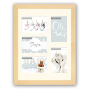 matches21 - Webshop Bilderrahmen Collage Baby Kind Rahmen MDF Holz apricot beige dezent fuer 5 Fotos 119378 1 19