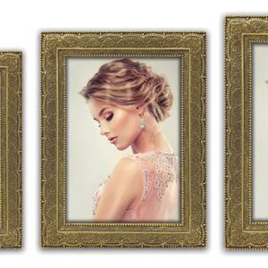 matches21 - Webshop Bilderrahmen Fotorahmen Kunststoff golden filigran verziert und Ornamente 3 Formate 119327 1 55