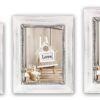 matches21 - Webshop Bilderrahmen Fotorahmen Wechselrahmen Holz weiss Innenkanten grau Shabby 3 Formate 119216 1 16