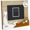 matches21 - Webshop Bilderrahmen Motiv KATZE Rahmen Relief Pfoten und Herz braun weiss 1 Stk 10x15 cm 123316 1 1 9