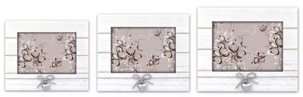 matches21 - Webshop Bilderrahmen horizontal Portraetrahmen mit Herz und Schleife Shabby weiss 3 Formate 119269 1 11