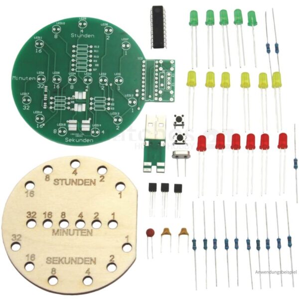 matches21 - Webshop Binaere Uhr mit LEDs und USB Anschluss Loetbausa 2 1 3