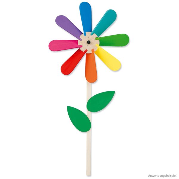 matches21 - Webshop Bluete Blume Windrad Holz Bastelset Bausatz Holzbausatz fuer Kinder ab 7 Jahren 118489 1 1 2