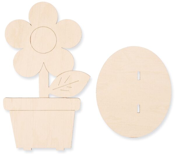 matches21 - Webshop Blume im Topf Sperrholz Holzbausatz vorgerfertigt Bastelset bemalen Kids ab 4 J 118830 7 1 2