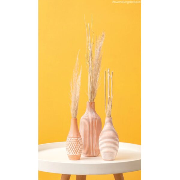 matches21 - Webshop Blumenvase Pflanzgefaess Vase Rillenstruktur Raute Keramik terrakotta 6x15 cm 124244 1 1 2