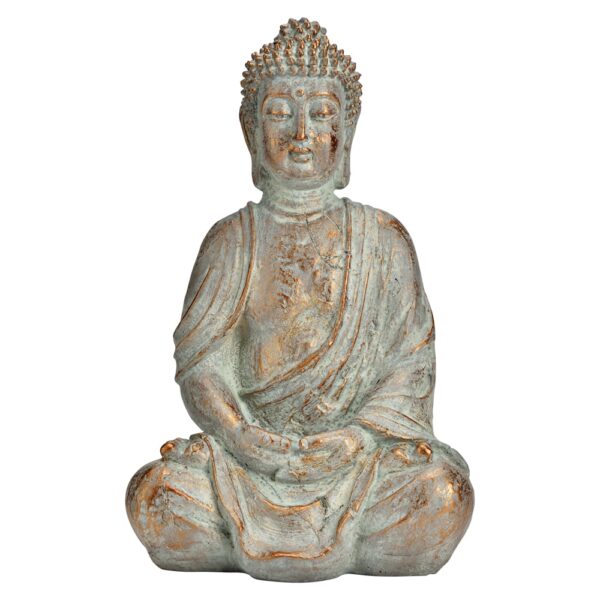 matches21 - Webshop Buddha Figur Deko sitzend Garten Dekofigur antikgold 30 cm 126473 1 1