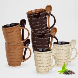 matches21 - Webshop Cappuccino Tassen Loeffel 6er Set Mokkatassen 250 ml Keramik 106682 1 19