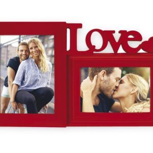 matches21 - Webshop Collage 3D Schriftzug LOVE und Herz Rahmen Kunststoff rot 1 Stk 10x15 cm und 13x18 cm 123586 1 1