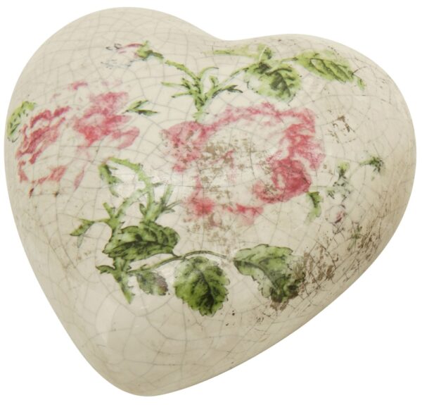 matches21 - Webshop Deko Herzen zum Hinlegen Rosen antike Optik Stoneware beige rosa 2 Groessen 121534 1 2