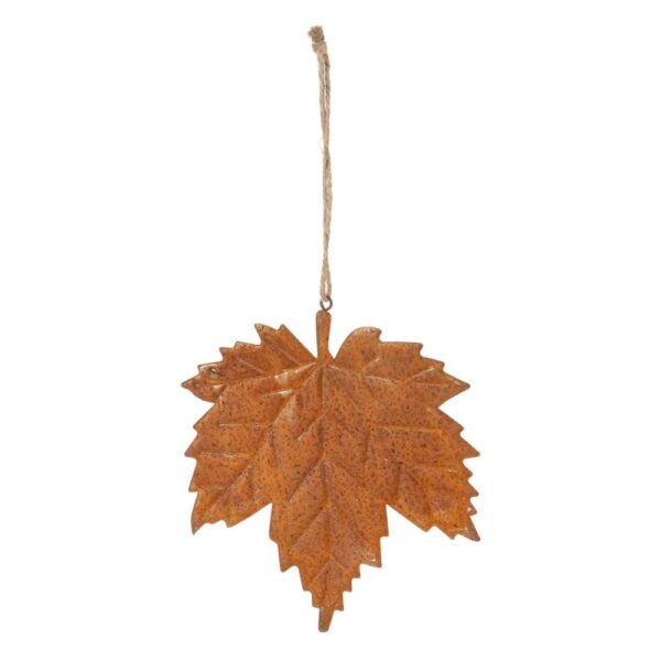 matches21 - Webshop Dekohaenger Blatt Ahornblatt Haengedeko Herbstdeko Metallhaenger rost braun 49 cm 125498 1 1