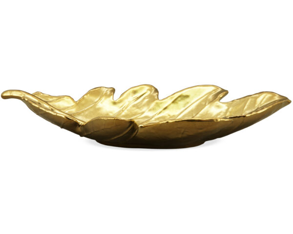 matches21 - Webshop Dekoschale Eichenblatt Schale Blattmuster Wohndeko Blatt gold 19 9x8 8x3 3 cm 125336 1 1