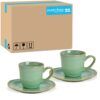 matches21 - Webshop Espressotassen und Teller Keramik Steingut Tassen und Teller gruen 48 Stk 7 cm 121336 1 1 3