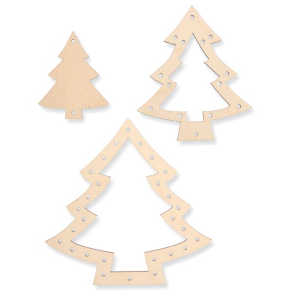 matches21 - Webshop Faedelformen Baeume Weihnachtsbaeume Holz Faedelbaeume 3 Stk Basteln ab 3 Jahren 113334 2 1 2