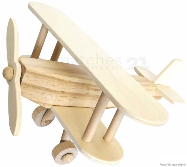 matches21 - Webshop Flugzeug Doppeldecker vorgefertigter Holzbausatz 2 1 1