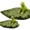 matches21 - Webshop Froesche auf Blatt sitzend Froschfiguren Gartendeko Gartenfiguren 1 Stk 2 Groessen 123869 1 16