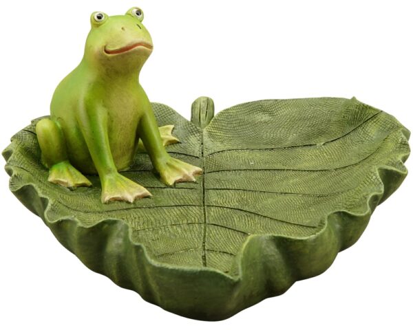 matches21 - Webshop Froesche auf Blatt sitzend Froschfiguren Gartendeko Gartenfiguren 1 Stk 2 Groessen 123869 3 1 14