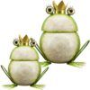 matches21 - Webshop Froschkoenige mit Krone Metall Dekofiguren Gartendeko gruen 1 Stk 2 Groessen 123868 1 13