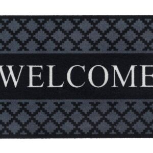 matches21 - Webshop Fussmatte Buersteneffekt OUTDOOR Rand WELCOME Kunststoff Schwarz Grau 50x75 cm 124015 1 17