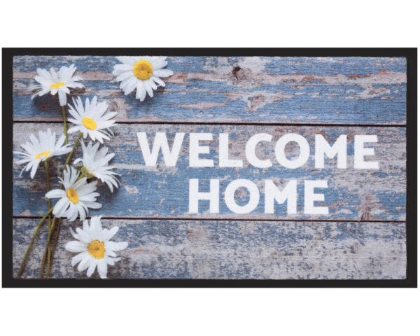 matches21 - Webshop Fussmatte Fussabstreifer Decor und Rand WELCOME HOME Gaensebluemchen waschbar 40x75 cm 123972 1 1