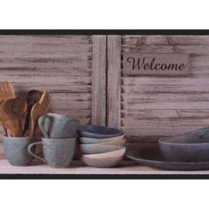 matches21 - Webshop Fussmatte Fussabstreifer Decor und Rand WELCOME und Geschirr Holz waschbar 40x75 cm 123975 1 28