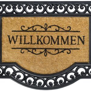 matches21 - Webshop Fussmatte Fussabstreifer KOKOS Ornamente Gummirand und Willkommen 60x80 cm rutschfest 119006 1 31