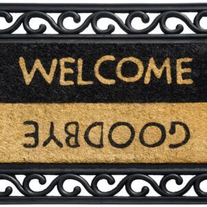 matches21 - Webshop Fussmatte Fussabstreifer Kokos In und Outdoor Gummi Welcome und Goodbye 1 Stk 45x75 cm 123914 1 16