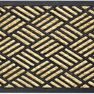 matches21 - Webshop Fussmatte Fussabstreifer Kokos In und Outdoor Gummibeschichtung Karomuster 40x60 cm 118998 1 18