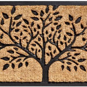 matches21 - Webshop Fussmatte Kokos In und Outdoor Gummi natur Struktur Baum mit Umrandung 45x75 cm 118993 1 5