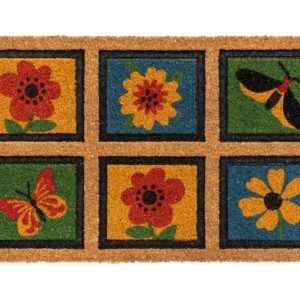 matches21 - Webshop Fussmatte Kokosmatte 3D Motiv INDOOR Blumen und Schmetterlinge 1 Stk 45x75 cm 124047 1 5