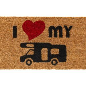 matches21 - Webshop Fussmatte Kokosmatte INDOOR I LOVE MY und Wohnmobil und rotes Herz 1 Stk 45x75 cm 124050 1 2