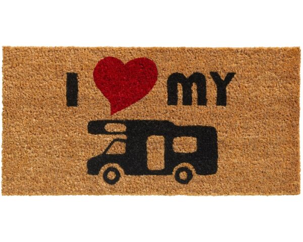 matches21 - Webshop Fussmatte Kokosmatte INDOOR I LOVE MY und Wohnmobil und rotes Herz 1 Stk 45x75 cm 124050 1 1