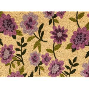 matches21 - Webshop Fussmatte Kokosmatte KOKOS INDOOR bunt bedruckt mit lila Blumen 45x75 cm 124029 1 7