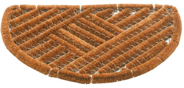 matches21 - Webshop Fussmatte Kokosmatten Drahtgittermatte Natur halbrund gestreift 1 Stk 40x60x3 cm 118946 1 1