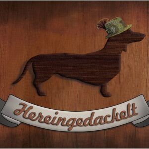 matches21 - Webshop Fussmatten Fussabstreifer DECOR Hereingedackelt Dackel Hund Holz waschbar 2 Groessen 119142 1 1 21