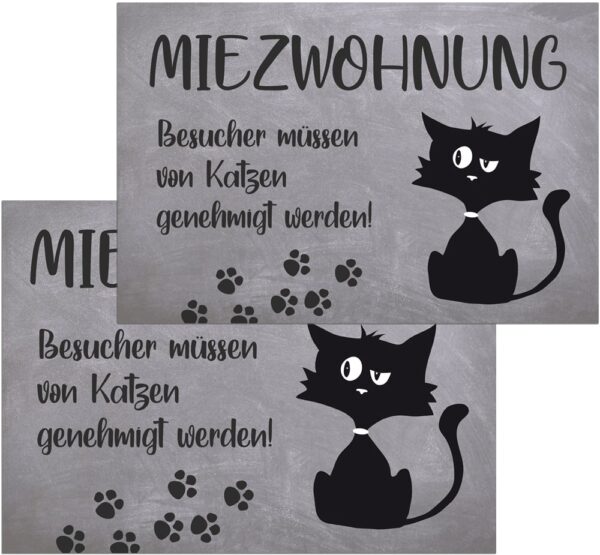 matches21 - Webshop Fussmatten Fussabstreifer DECOR Katze Comic Miezwohnung Spruch grau waschbar 2 Gr 119175 1 9