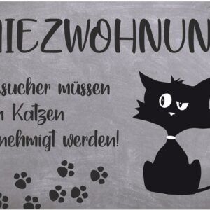 matches21 - Webshop Fussmatten Fussabstreifer DECOR Katze Comic Miezwohnung Spruch grau waschbar 2 Gr 119175 2 1 41