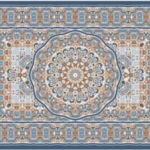 matches21 - Webshop Fussmatten Fussabstreifer DECOR Ornamente Perser blau orange bunt waschbar 2 Groessen 119162 1 1 14