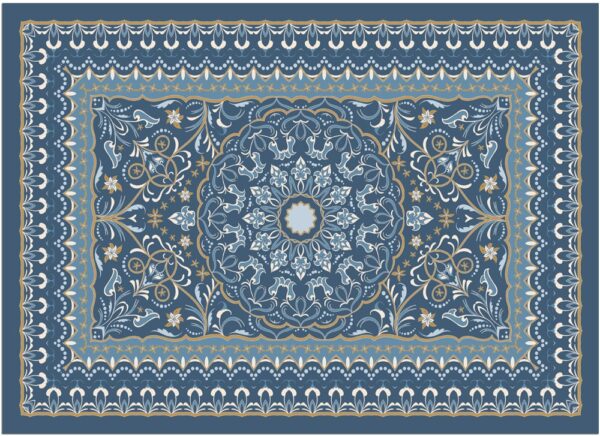 matches21 - Webshop Fussmatten Fussabstreifer DECOR Perser Ornamente blau orientalisch waschbar 2 Gr 119166 2 1 11