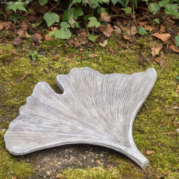 matches21 - Webshop Ginkgoblatt Dekofigur Grabschmuck Grabdeko Gartendeko grau 22x25x3 5 cm 125327 5 1 2