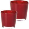 matches21 - Webshop Glastoepfe Teelichtglaeser rund Pflanzgefaesse uebertoepfe Glas rot 1 Stk in 2 Groessen 123734 1 19