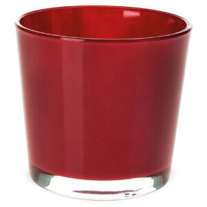 matches21 - Webshop Glastoepfe Teelichtglaeser rund Pflanzgefaesse uebertoepfe Glas rot 1 Stk in 2 Groessen 123734 1 1 17