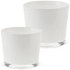 matches21 - Webshop Glastoepfe Toepfe rund Pflanzgefaesse Teelichtglaeser Glas weiss 1 Stk in 2 Groessen 123733 1 13