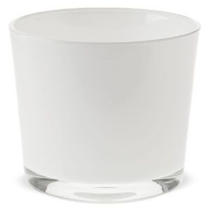 matches21 - Webshop Glastoepfe Toepfe rund Pflanzgefaesse Teelichtglaeser Glas weiss 1 Stk in 2 Groessen 123733 1 1 20