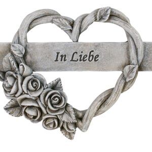 matches21 - Webshop Grabschmuck Herzen mit Rosenranke IN LIEBE Spruch Metalloese grau 2 Groessen 125278 2 1 4