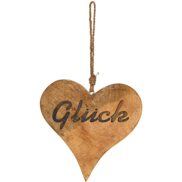 matches21 - Webshop Haengende Herzen Dekoration Holz und Schriftzug GLueCK braun Deko 1 Stk 2 Groessen 121315 2 1 9